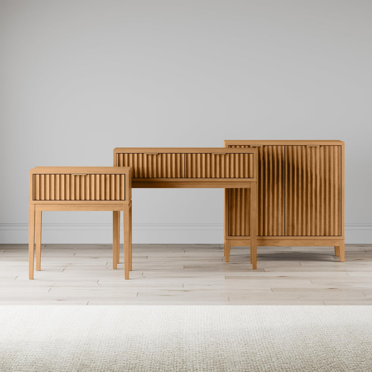 Nathan James Wood Accent Modern Free Standing Buffet Sideboard Hallway, Entryway, Dining Living Room, 1 Storage Cabinet, Jasper - Warm Pine Nathan James