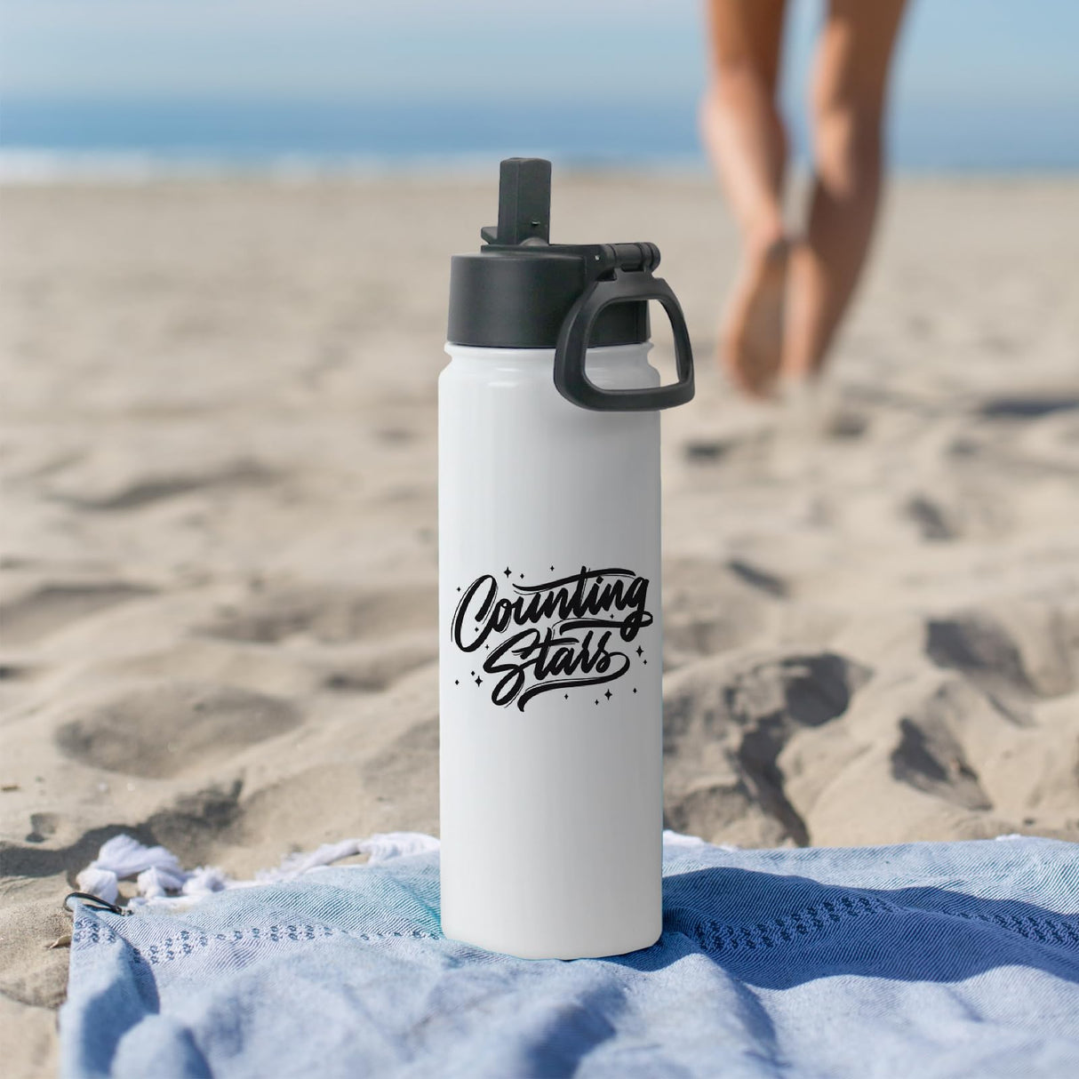 MAIKESUB 4 Pack Sublimation Blank Tumbler White Sports Water Bottles 22 OZ Wide Mouth Stainless Steel Vacuum Flask with Spout Lid for Tumbler Press Machine Sublimation Print MAIKESUB