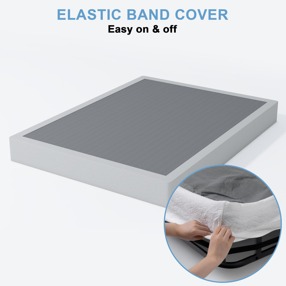 HOBINCHE King Box Spring - 7 Inch High Profile Box Spring for King Bed, Sturdy Metal Frame Mattress Foundation, Easy Assembly, Quiet & Noise-Free HOBINCHE