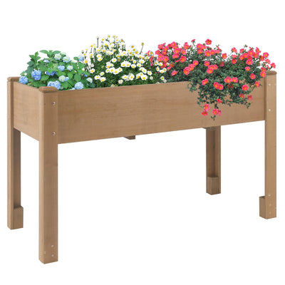 Raised Garden Bed Outdoor, Wooden Planter Boxes with Legs Protective Liner & Drainage Holes, Elevated Garden Flower Beds for Backyard Balcony, Gift for Gardening & Mother,46.65'' X 23.11'' X 29.72''