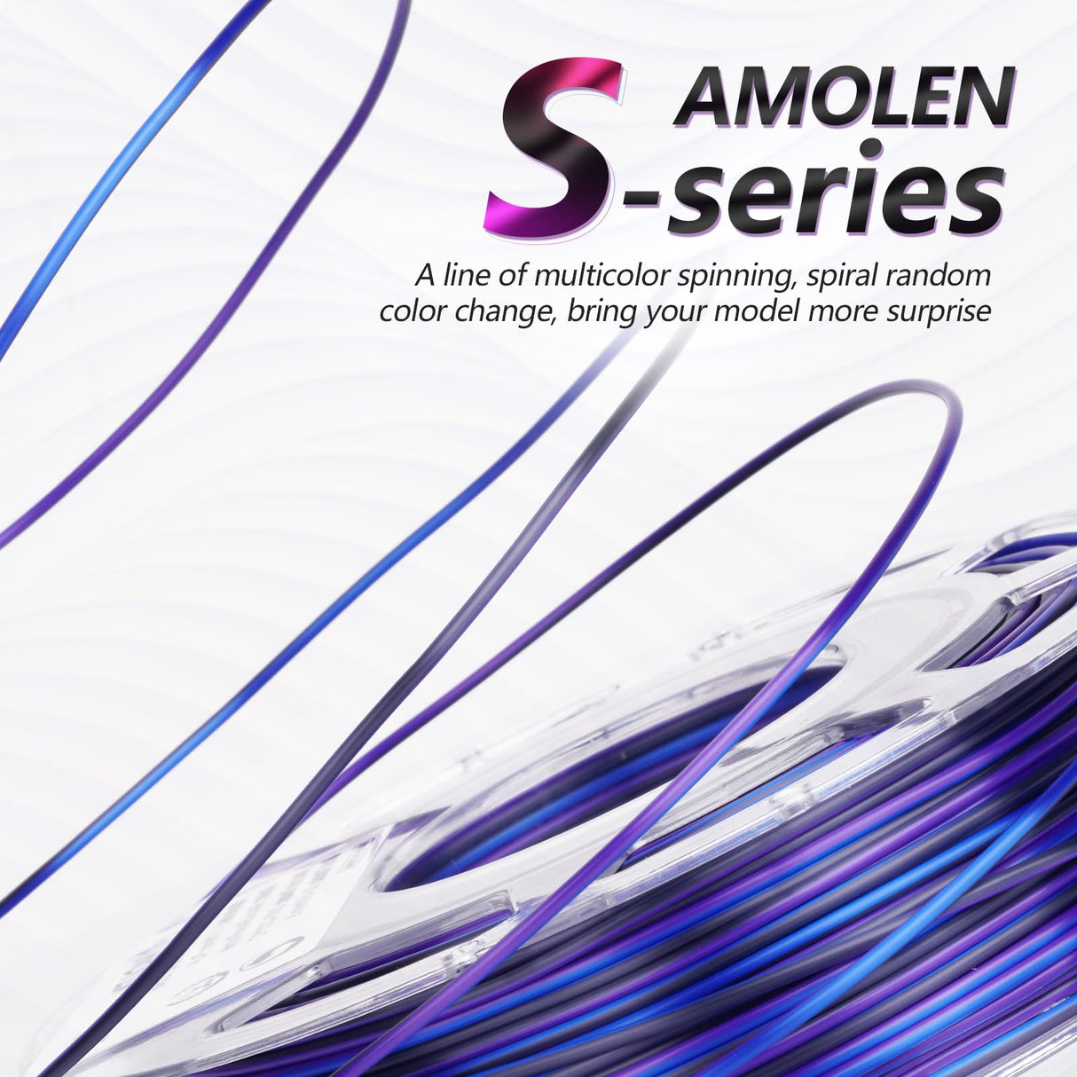 AMOLEN Silk PLA 3D Printer Filament Bundle, Shiny Multicolor Rainbow PLA Filament 1.75mm Pack, Fast Color Change PLA 3D Printing Filament for Most FDM 3D Printer, 200g X 4 Spools AMOLEN