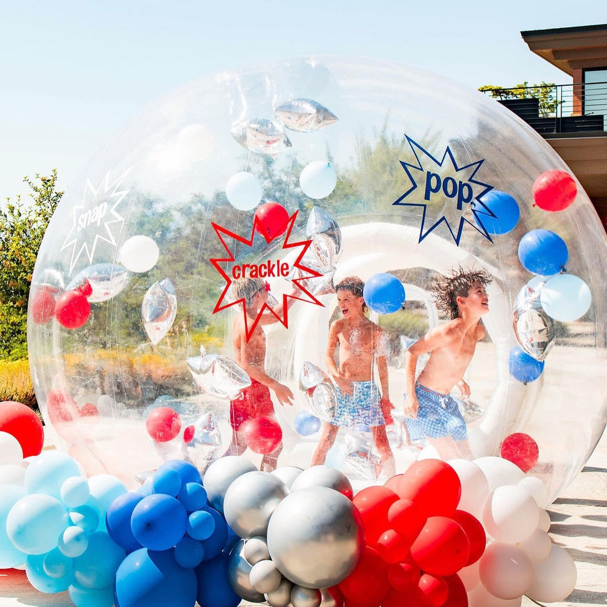 GZYSINFLA Inflatable Bubble Tent House Outdoor Transparent Commercial Grade Tarpaulin PVC Tent Bubble Clear House with Blower Clear Dome Balloon Garden Tent, 10FT Diameter Bubble, 6FT Tunnel GZYSINFLA