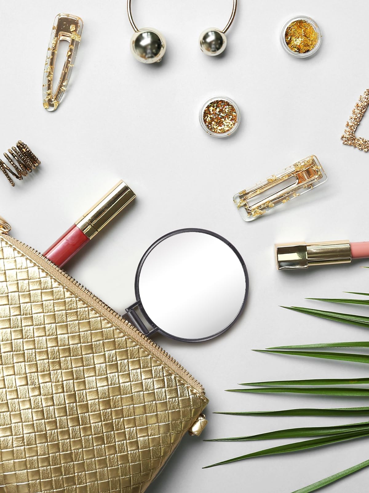 Qislee Compact Mirror Bulk, Round Makeup Bulk Compact Mirrors for Purse, Set of 36 (White) Qislee