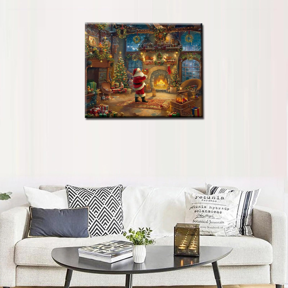 Tucocoo Happy Christmas Paint by Number for Adults Canvas Christmas Celebration Party Painting Kit Include Acrylic Paints&Paintbrush,Christmas Gnome Art Home Wall Decor16x20inch No Frame Tucocoo