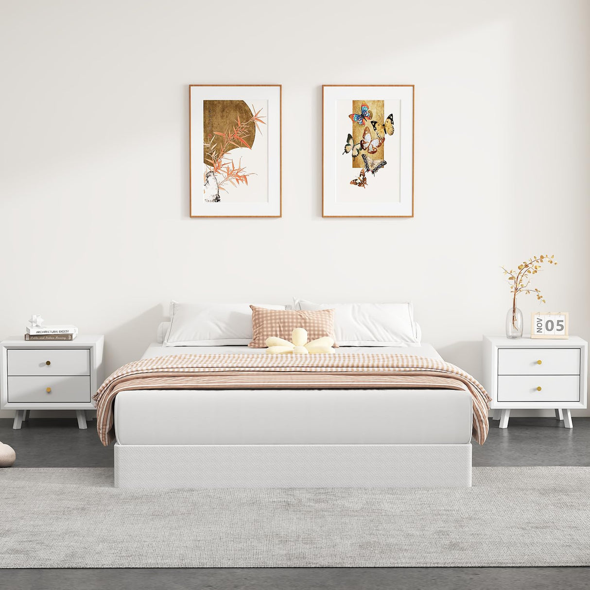 NHODIR Box Spring for Queen Bed, 7 inch Queen Size Box Spring Only, Strong Metal Frame Mattress Foundation, No Noise, Easy Assembly NHODIR