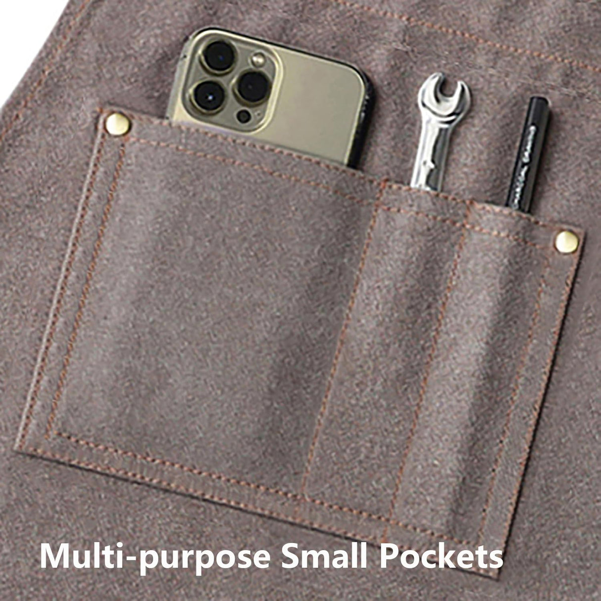 AFUN Work Aprons for Men with Large Pockets, Cotton Canvas Cross Back Heavy Duty Adjustable Tool Apron, Size M to XXL (Grey) AFUN