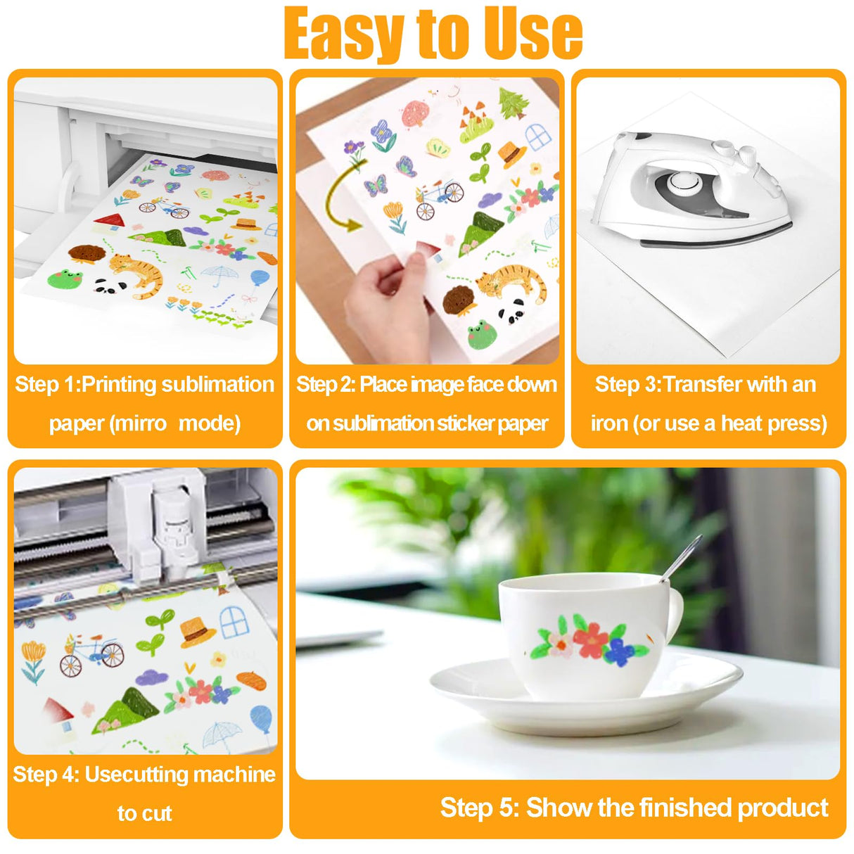 Nicunom 40 Sheets Sublimation Sticker Paper, Glossy Transparent Sublimation Stickers Waterproof 8.5"x11" Printable Clear Sticker Paper for DIY Custom Sticker, Decals, Labels Nicunom