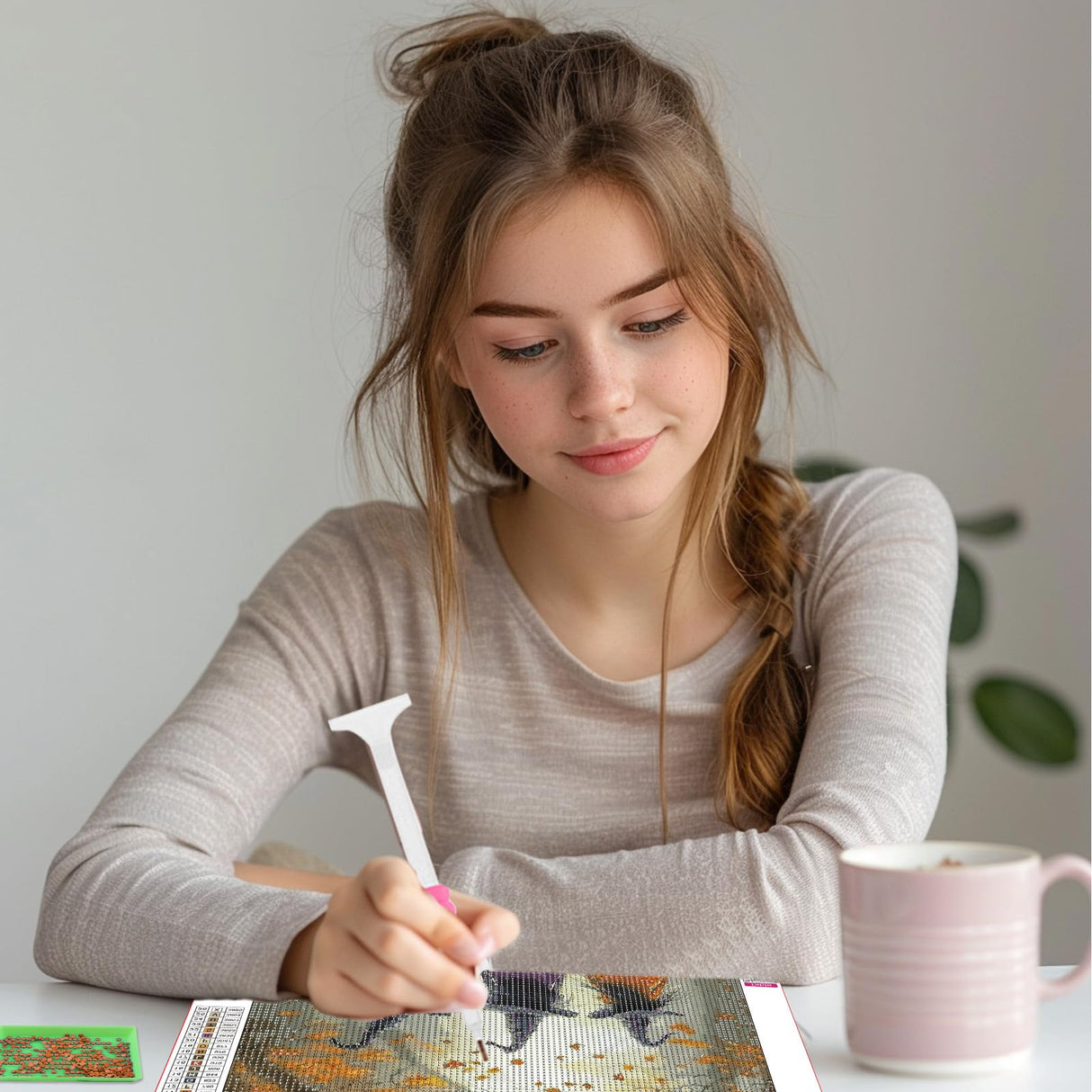 SENQAO Witch Diamond Art Kits for Adults, Fall Forest Witch DIY 5D Diamond Painting Kits Full Drill Diamond Dots Paintings with Diamonds Gem Art and Crafts Home Decor 12x16inch SENQAO