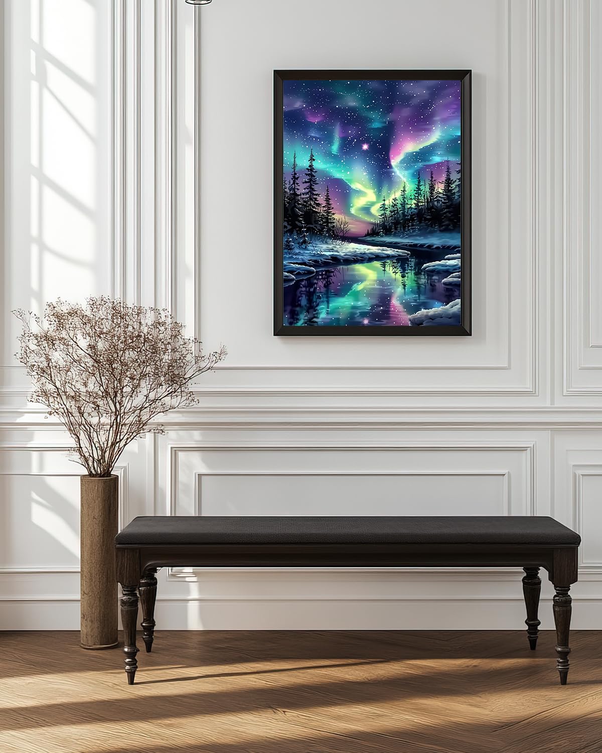 Northern Diamond Art Kits for Adults, Landscape Crafts 5D Diamond Painting Kit for Adult Beginners, Nature Starry Night DIY Round Dots Full Drill Diamonds Paintings for Home Wall Decor Gifts 12X16 In Luckyrichrui