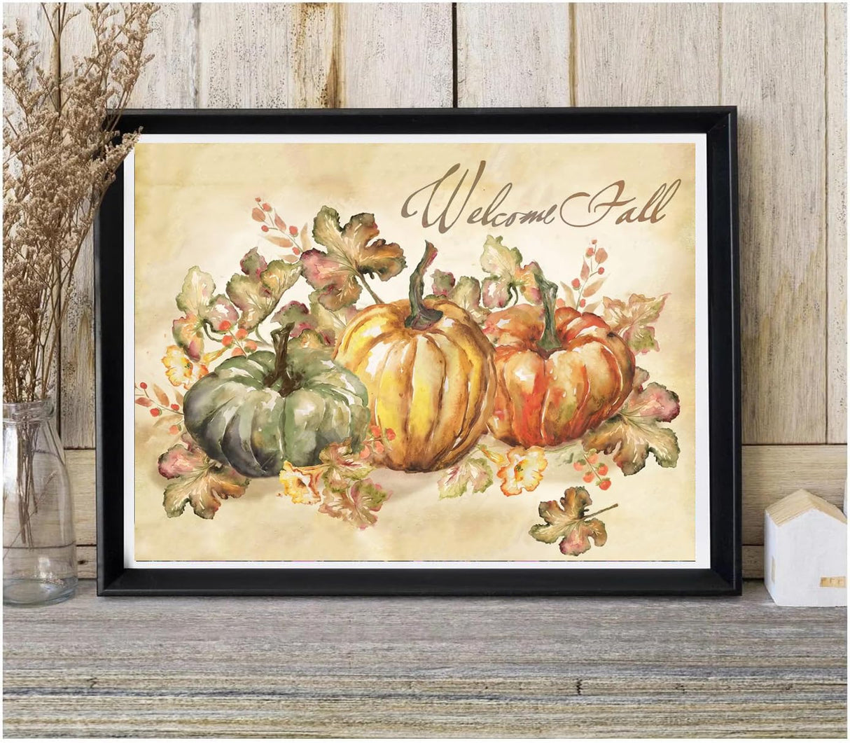 Apcufir Fall Paint by Numbers for Adults,Pumpkin Paint by Numbers Kits for Beginner,Autumn Paint by Number on Canvas for Holiday Home Wall Decor 16X20 Inch Apcufir