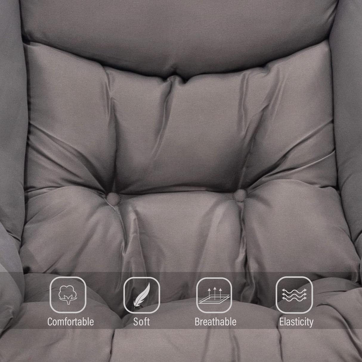 Welnow Lazy Chair with Ottoman, Modern Lounge Accent Chair with Armrests and a Side Pocket, Leisure Upholstered Sofa Chair Reading Chair with Footrest for Small Space, Corner Chair, Dark Grey Welnow