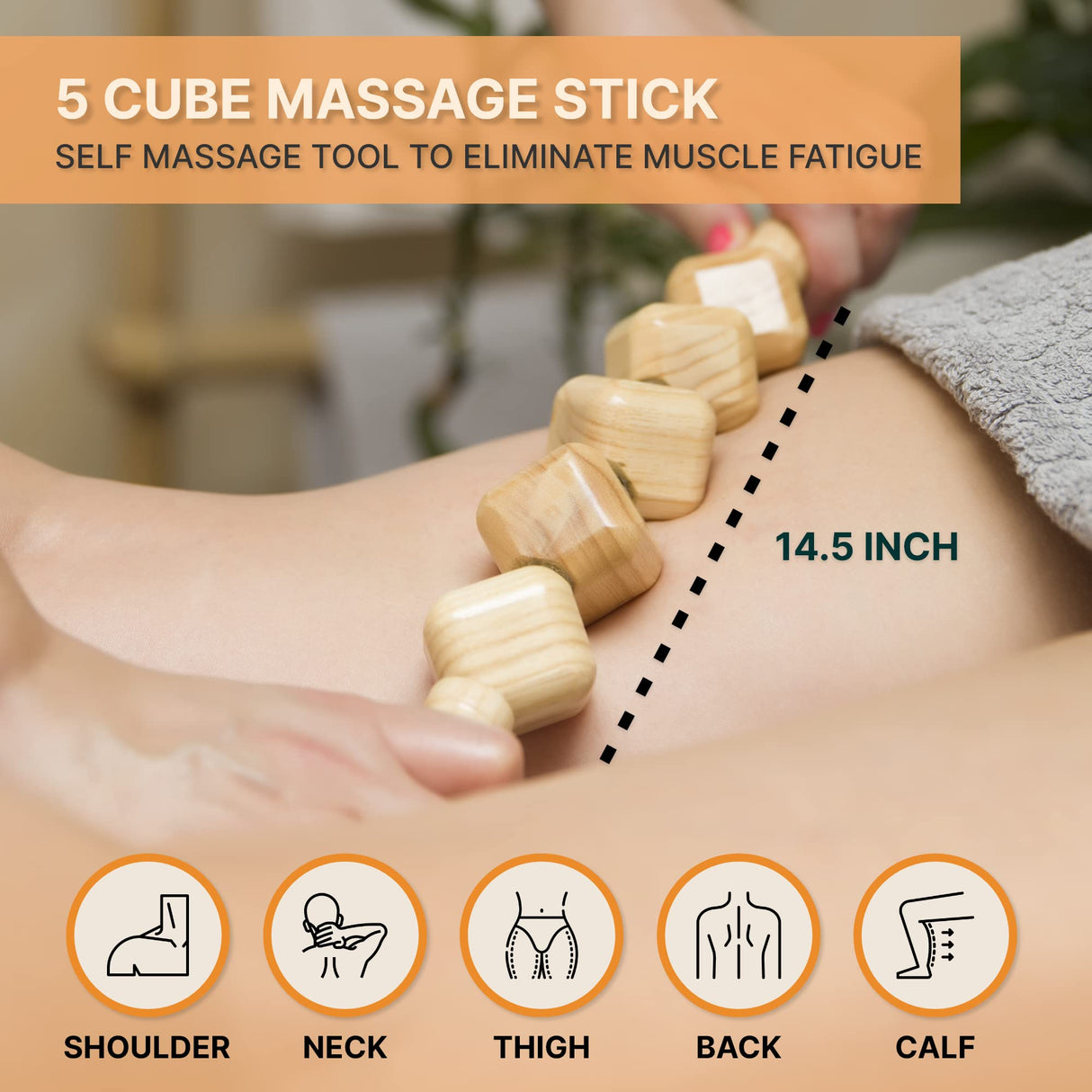 Nuddspa Wood Therapy Massage Tools 6-in-1, Lymphatic Drainage Massager, Maderoterapia Kit - Anti Cellulite Complete Body Sculpting Tools for Total Relaxation & Relief - Massager Tool for Anti Aging Nuddspa