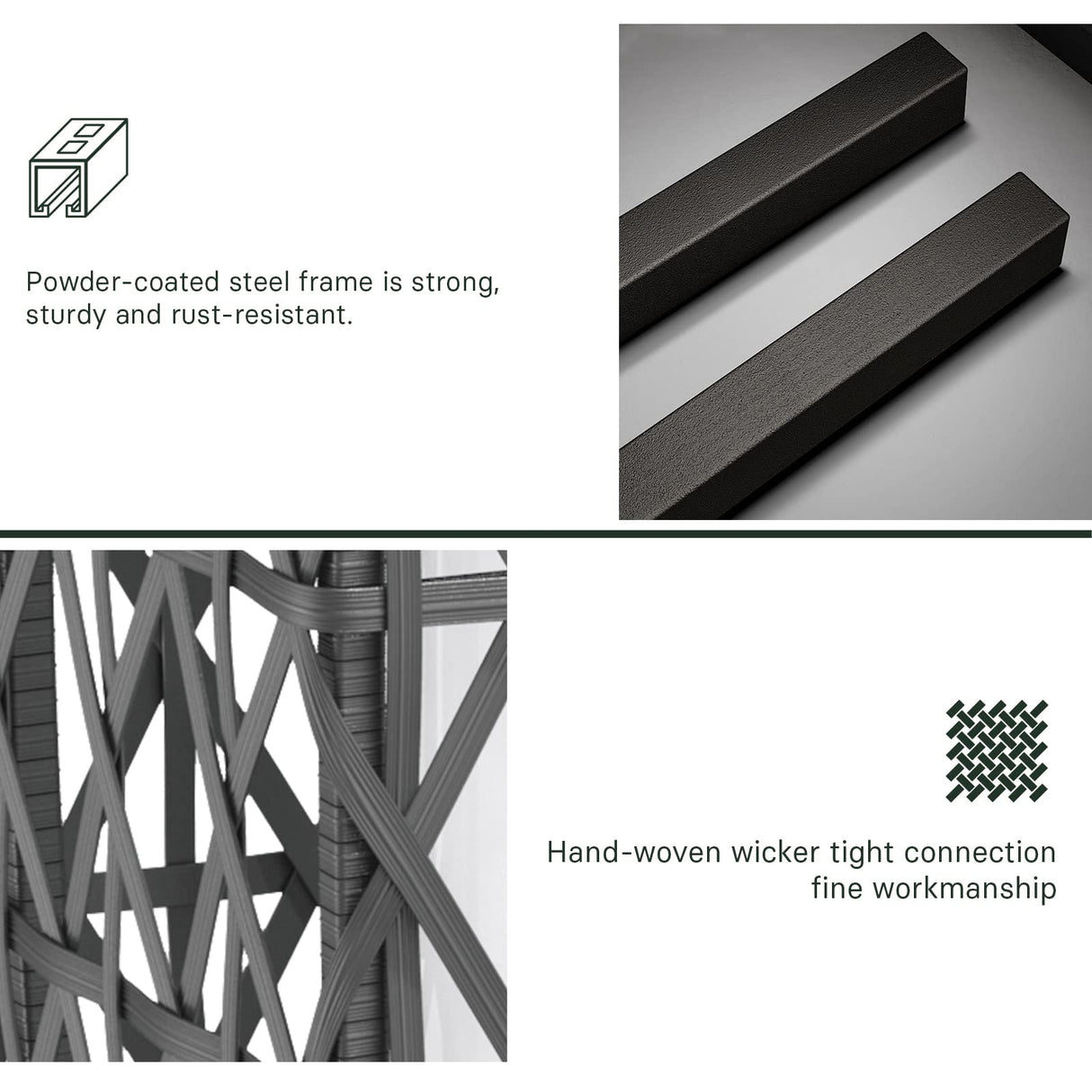 Grand patio Outdoor Solar Powered Wicker Floor Lamp Outdoor Weather-Resistant Deck Light for Garden Porch - Silver Gray, Large Cindy Grand patio