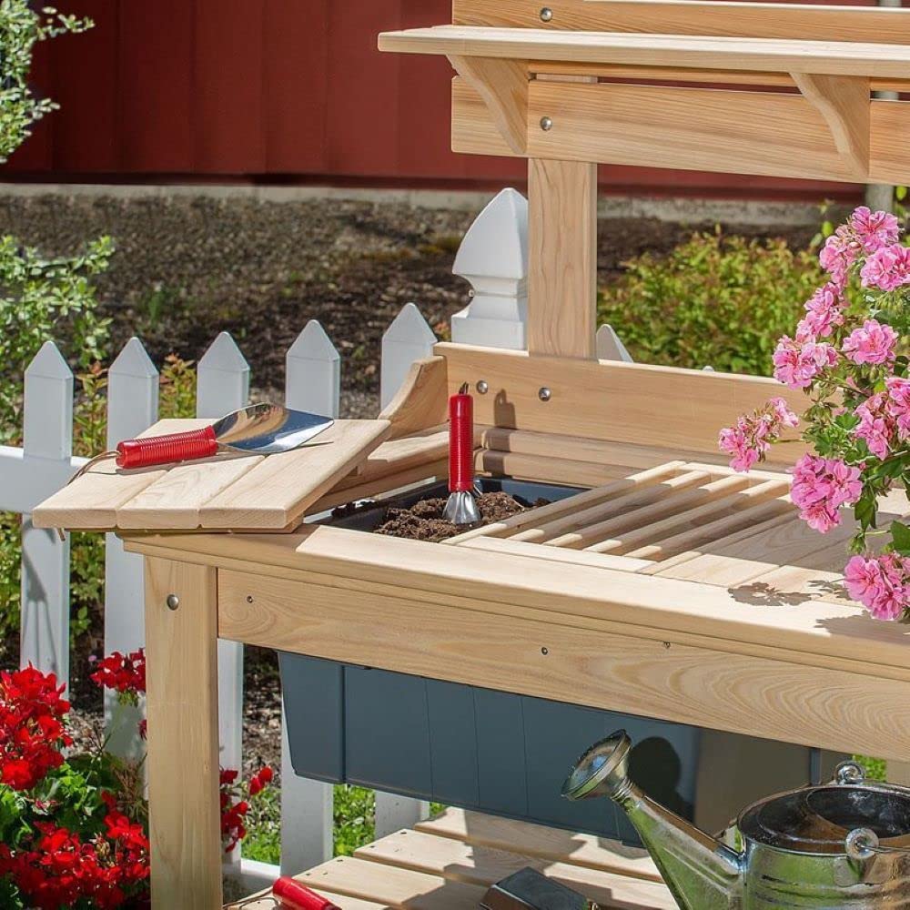 Lehman's Outdoor Gardening Potting Table Workstation, Cypress Wood Lehman's