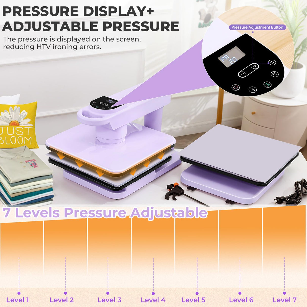Whubefy Dual Auto Heat Press Machine 15x15, 360° Swing Away Smart T-Shirt Printing W/Auto Release & Auto-Off, Adjustable Pressure & Higher Heating Height for HTV, Sublimation, Heat Transfer Projects Whubefy