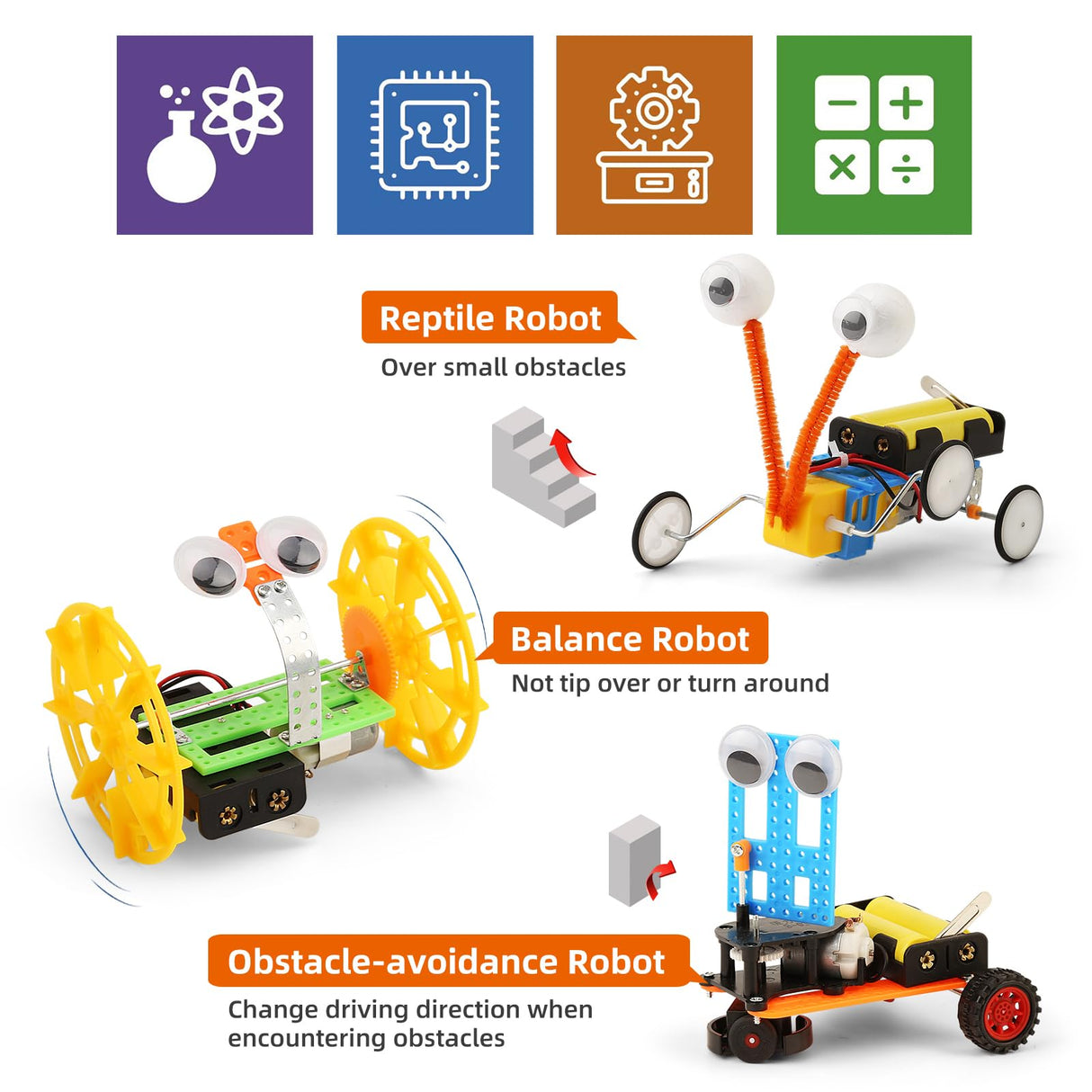 STEM Robotics Kits for Kids Science Kits Ages 5-7 6-8 8-10 8-12, Build A Engineering Robot Building Toys Science Experiments Projects, STEM Toys Activities for Boys Girls Age 8-12 WESAYEE