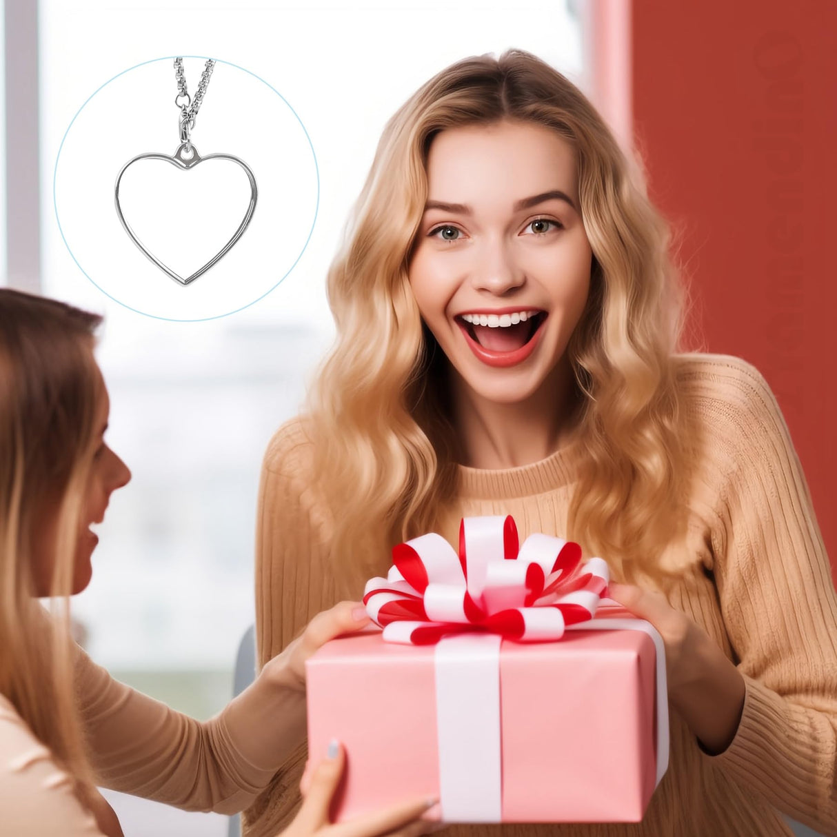 Framendino, 5 Pack Sublimation Blank Necklace Heat Transfer Bezels Pendant Necklace with 5 Sublimation Blank Sheets for Jewelry Making Framendino