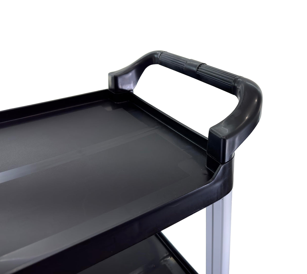 Commercial Heavy-Duty Utility Service Cart | 3 Shelf | | 450 Lbs Max Capacity | Rolling Utility Cart W 33" x H 37" x D 16" Black Farag Janitorial