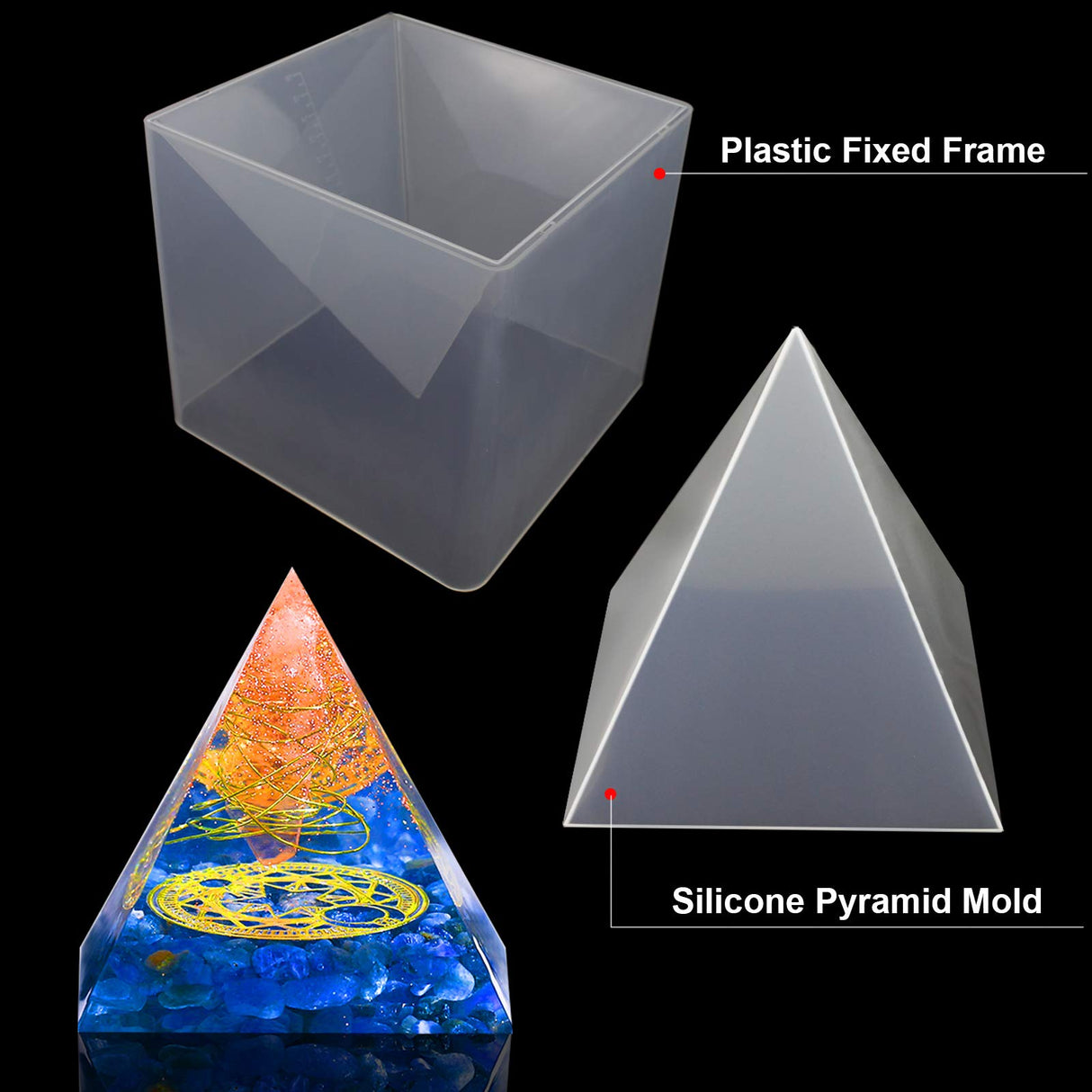 Large Pyramid Resin Mold Big Pyramid Mold for Resin Pyramid Silicone Mold Epoxy Resin Casting Mold for DIY Jewelry Casting Crafts Chistepper