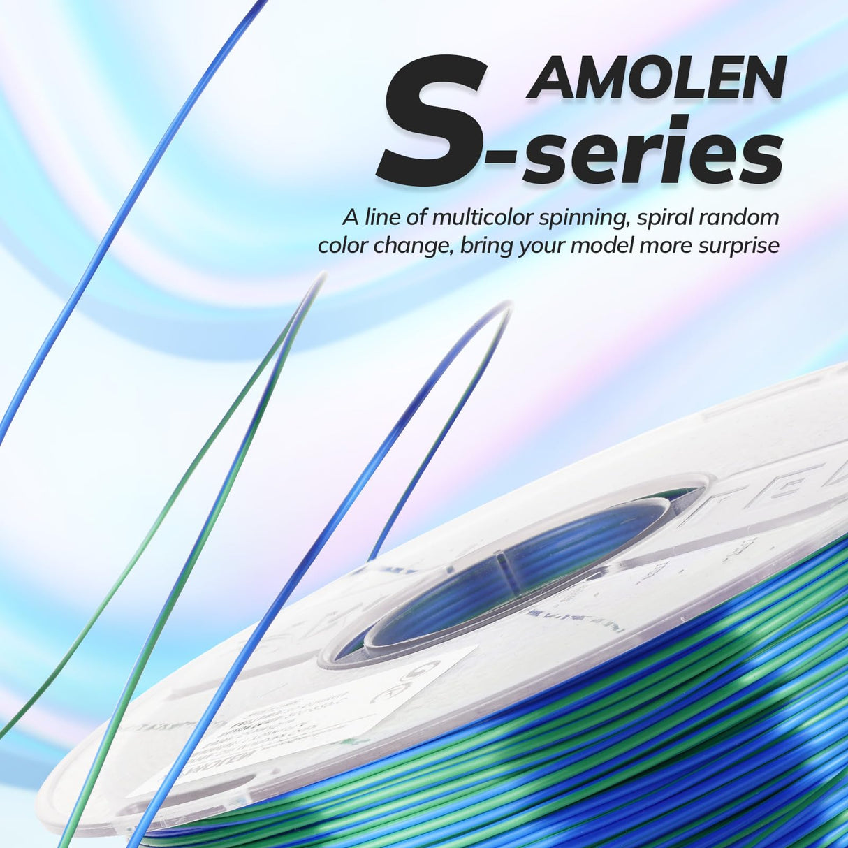 AMOLEN Silk PLA 3D Printer Filament Bundle, Shiny PLA Filament 1.75mm Multicolor Rainbow Pack, Fast Color Change PLA 3D Printing Filament for Most FDM 3D Printer, 1KG X 4 Spools AMOLEN