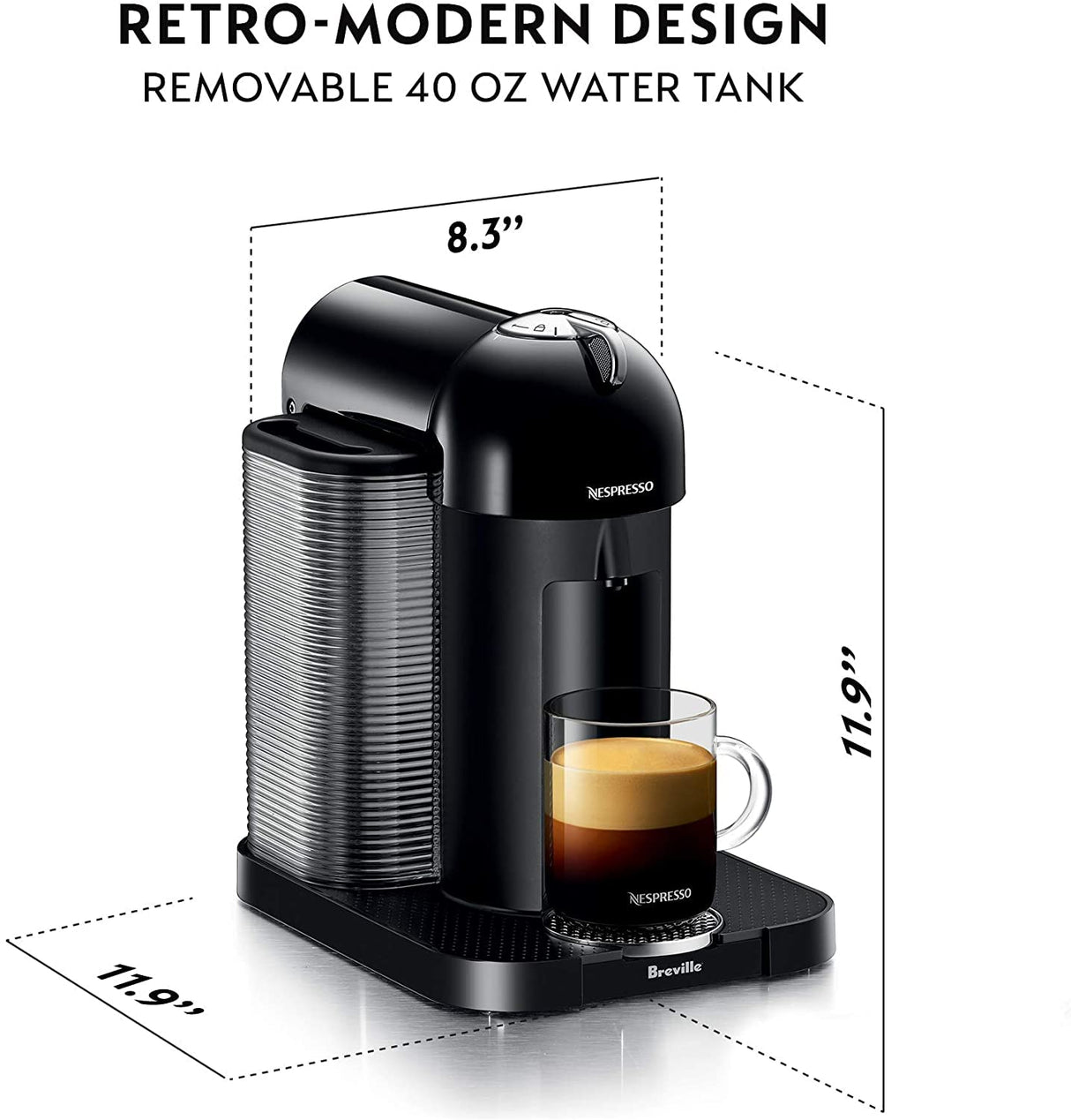 Nespresso Vertuo Coffee and Espresso Maker by Breville, Black Nespresso