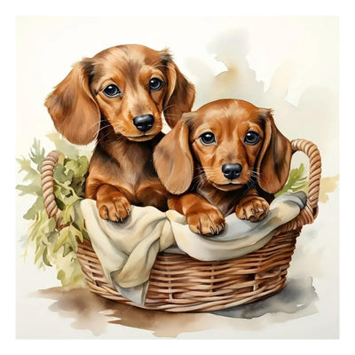 SJUTOUCI Dachshund Diamond Painting Kits for Adults, Dog Diamond Art Kits for Beginners, 5D DIY Diamond Dot Art, Full Drill Gem Craft for Home Decor 12x12 inch