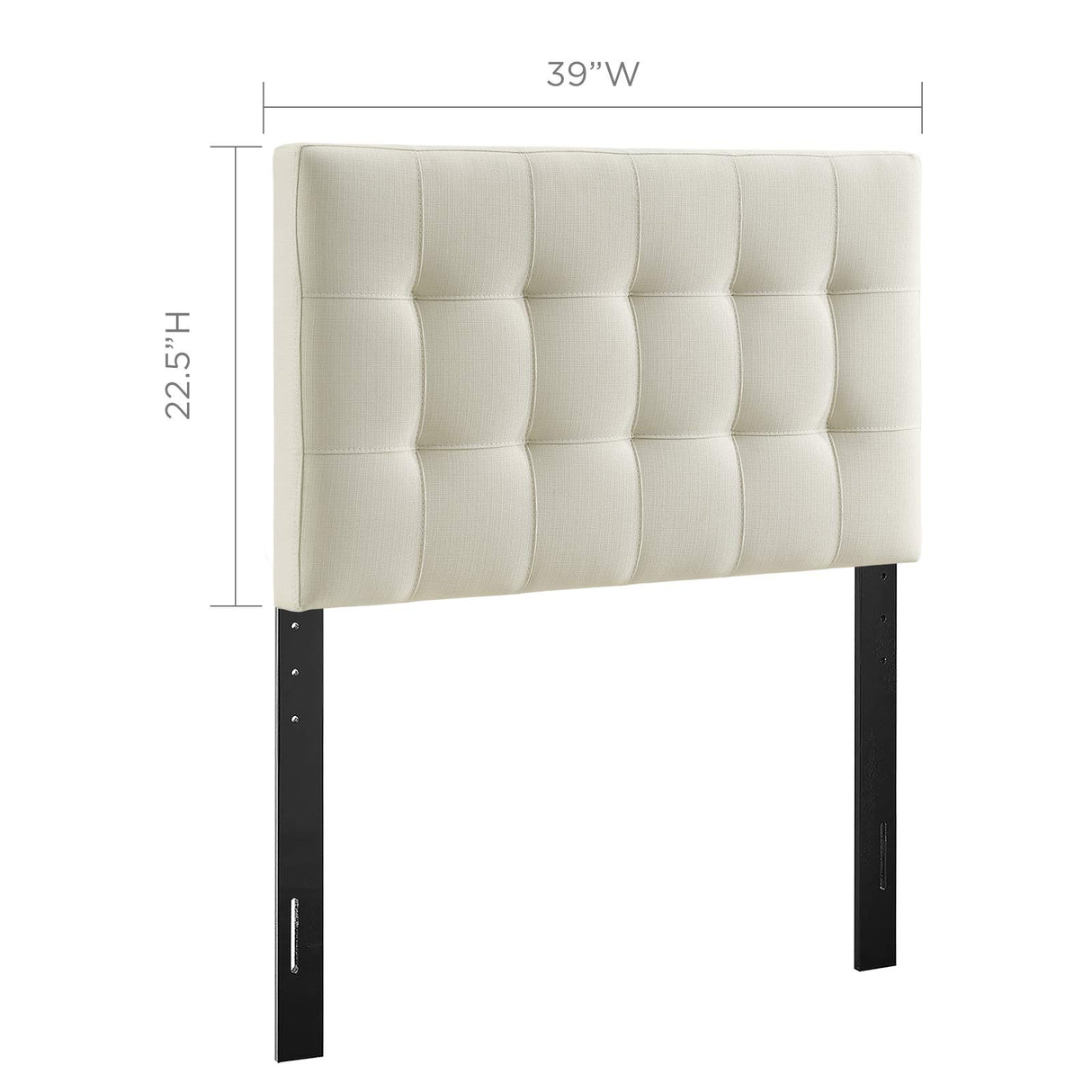 Modway Lily Tufted Linen Fabric Upholstered Twin Headboard in Ivory Modway