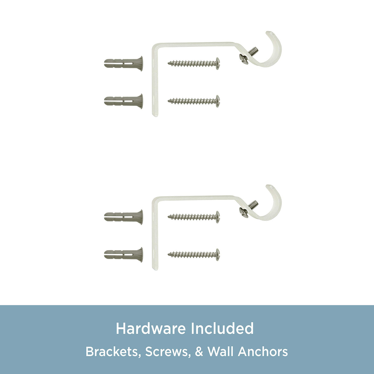 Kenney KN71604 Rachel Fluted Knob End Standard Decorative Window Curtain Rod, 28-48" Adjustable Length, Antique White Finish, 5/8" Diameter Steel Tube Kenney