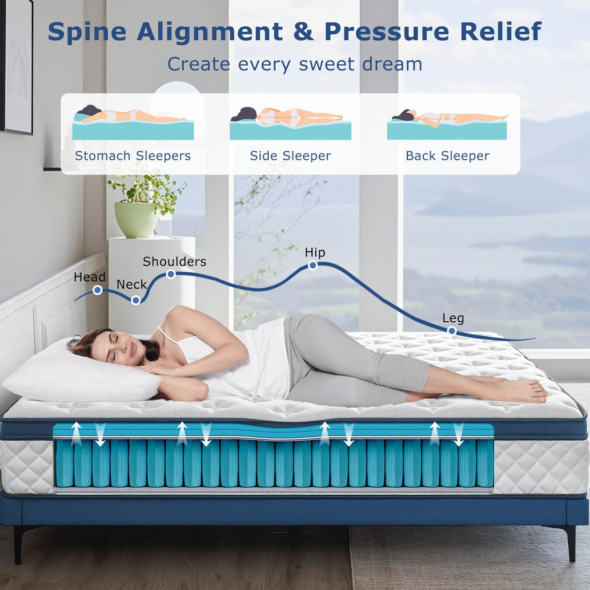 Laccard Full Size Mattress, 12 Inch Medium Firm Hybrid Full Bed Mattresses, Memory Foam Mattress in a Box for Pressure Relief, Individual Pocket Spring-Motion Isolation with Edge Support, CertiPUR-US Laccard