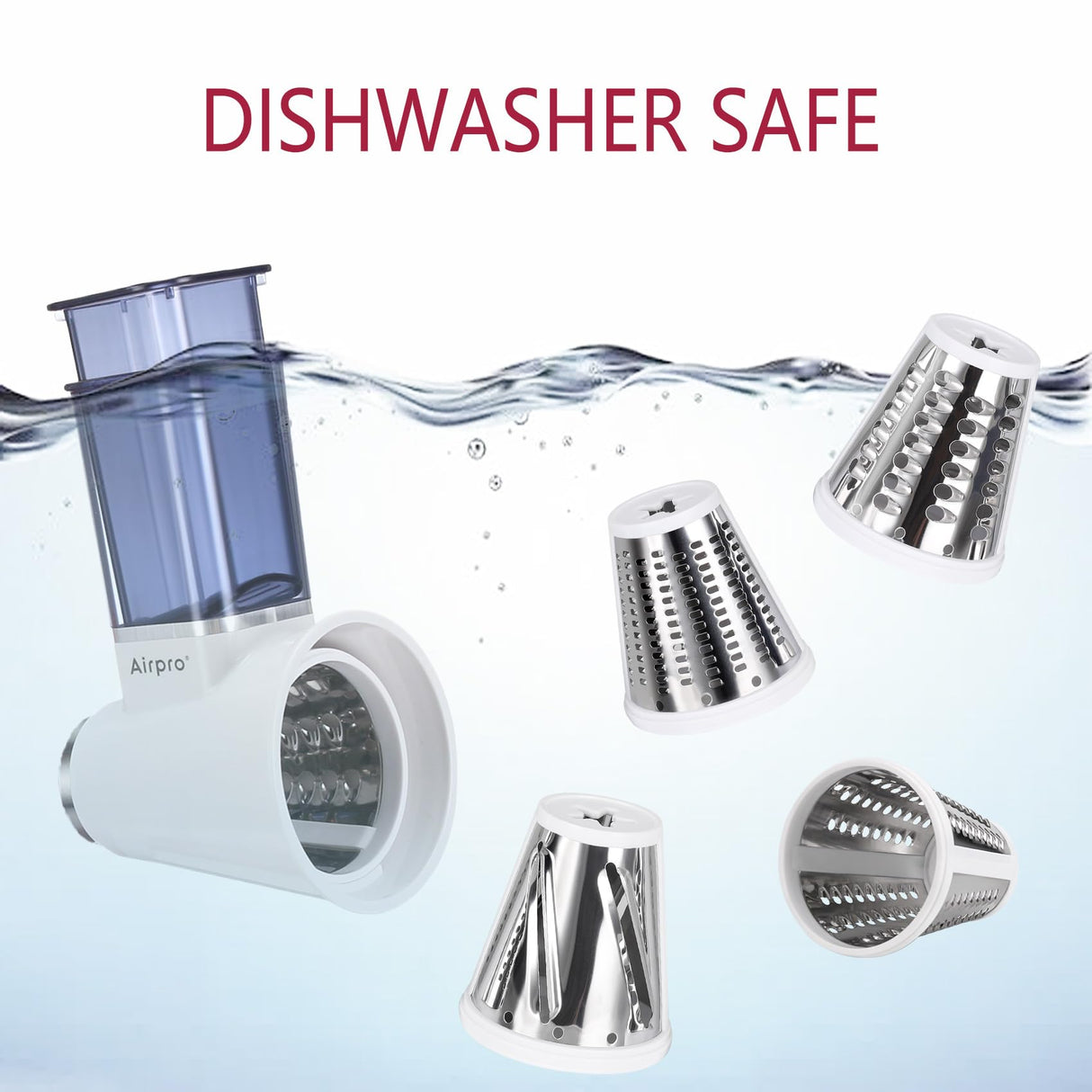 Slicer Shredder Attachment for Kitchenaid Stand Mixer, Salad Machine with Vegetable Slicer, Salad Maker, Food Slicers Cheese Grater Attachments for Mixer Dishwasher Safe By Airpro,Blue Airpro