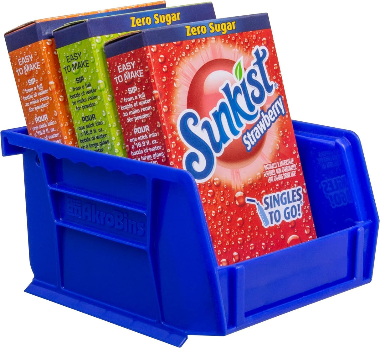 Akro-Mils 30210 AkroBins Plastic Storage Bins, Space-Saving Stackable Bins for Garage, Pantry, Craft Organization, 5" x 4" x 3", Blue, 6-Pack Akro-Mils