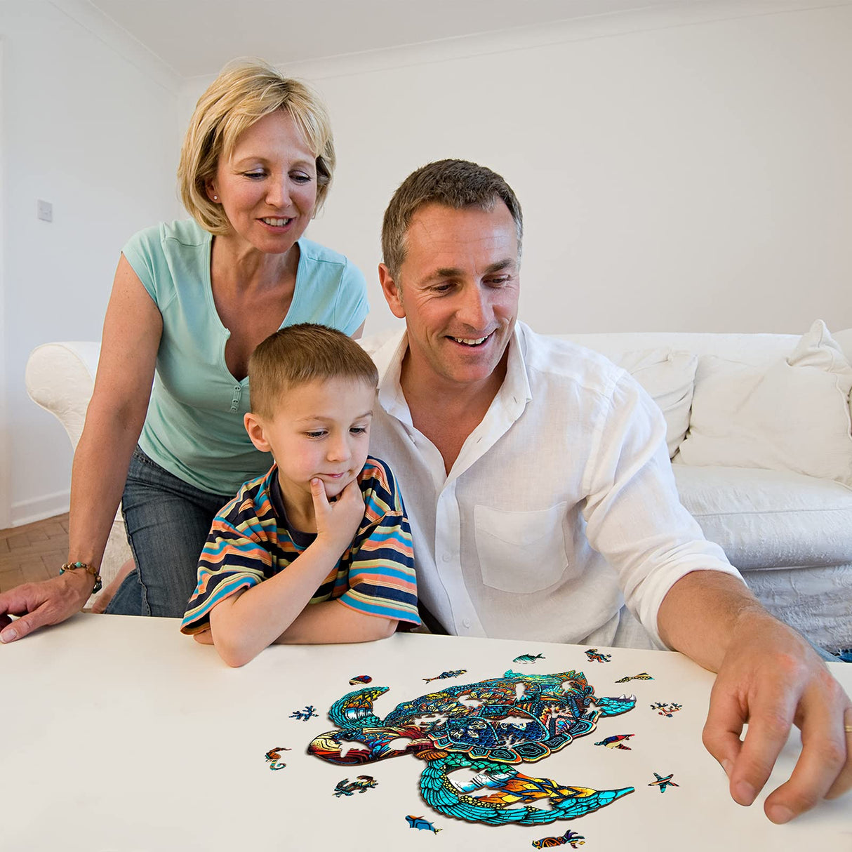 KAAYEE Wooden Jigsaw Puzzles-301pcs 14.9 * 12.6in Sea Turtle Wooden Jigsaw Puzzle for Adult,Nicely Packaged for Gift, Challenging Unique Shape Jigsaw Pieces KAAYEE