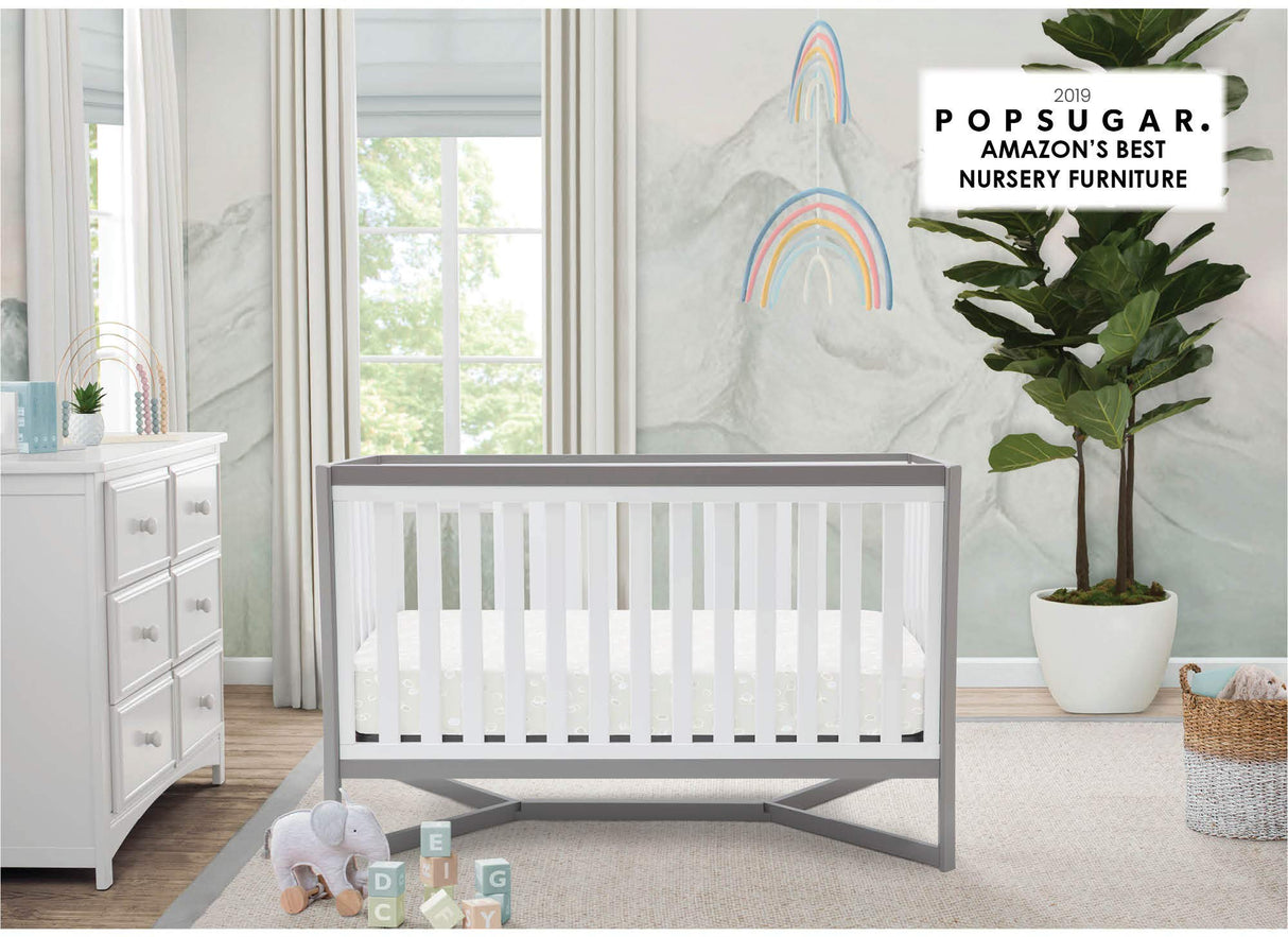 Delta Children Tribeca 4-in-1 Convertible Crib, White/Grey Delta Children