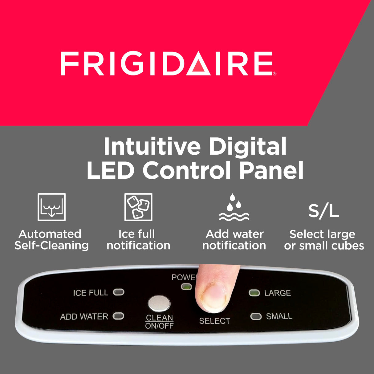 Frigidaire EFIC117-SS 26 Pound Ice Maker, 26 lbs per Day, Stainless Frigidaire