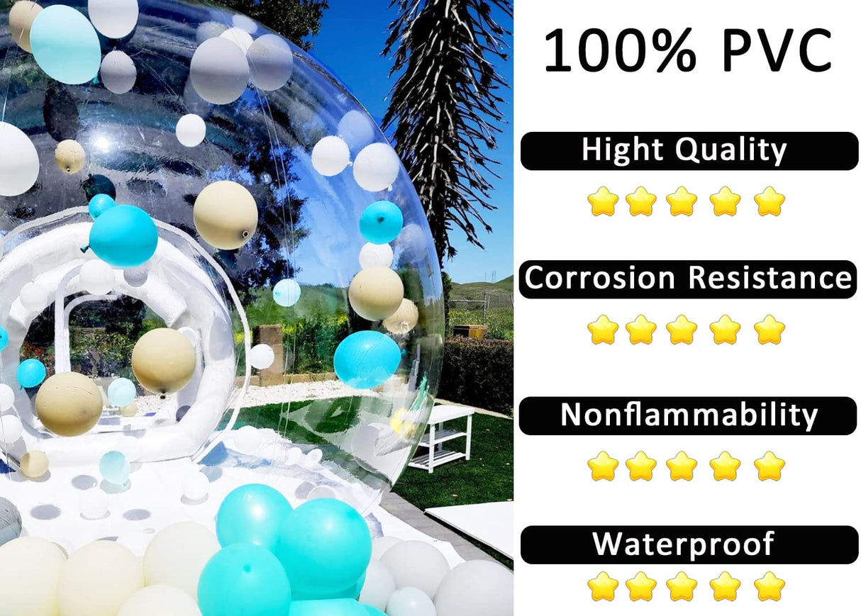 10FT Bubble House Inflatable Bubble Tent 100% PVC Tent Bubble House with Blower for Party Wedding, Clear Dome Balloon Garden Tent, 10FT Diameter Bubblen OWROMI