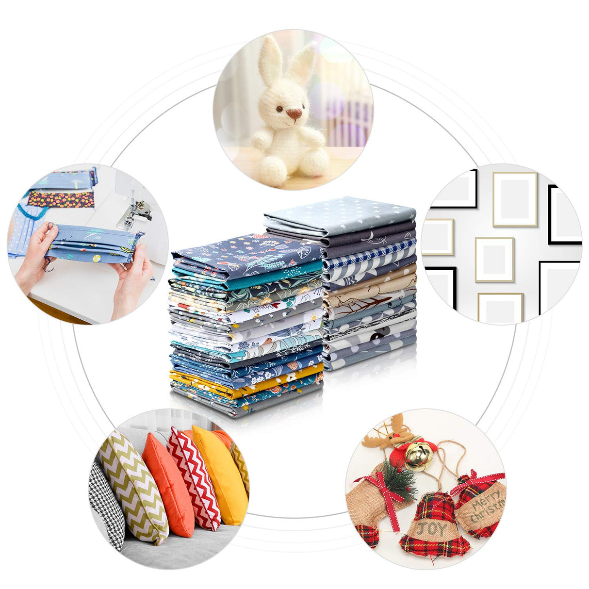 30 Pieces 10 x 10 Inches Fabric Printed Bundle Squares Floral Fabric Patchwork Sewing Quilting Bundles Assorted Pattern Cloth for DIY Scrapbook Craft Making Tatuo