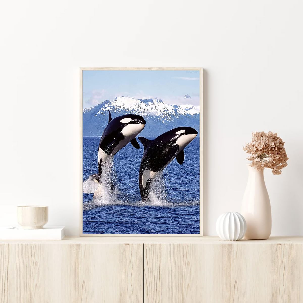 DVWIVGY Diamond Painting Killer Whale Orca Blue Ocean Animals Diamond Art Painting by Number Kits Gem Art Wall Home Decor 12 x 16 inch DVWIVGY
