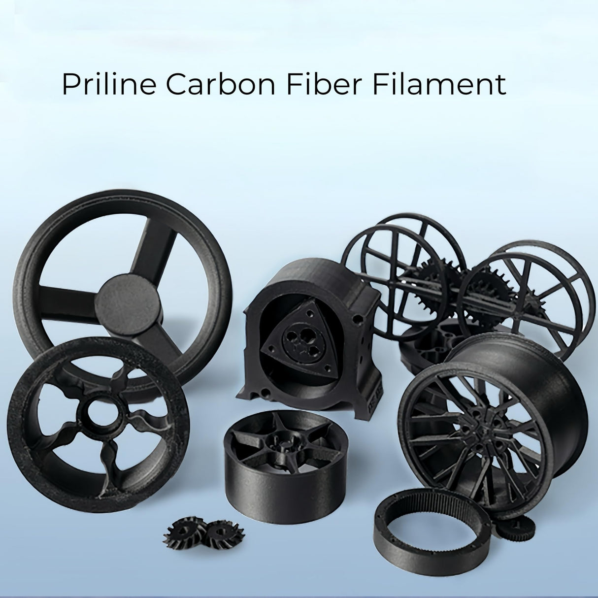 PRILINE Carbon Fiber Filament, PRILINE Carbon Fiber Polycarbonate 3D Printer Filament 1.75mm, High Strength Carbon Fiber 3D Printing Filament 1kg Spool, Black PRILINE