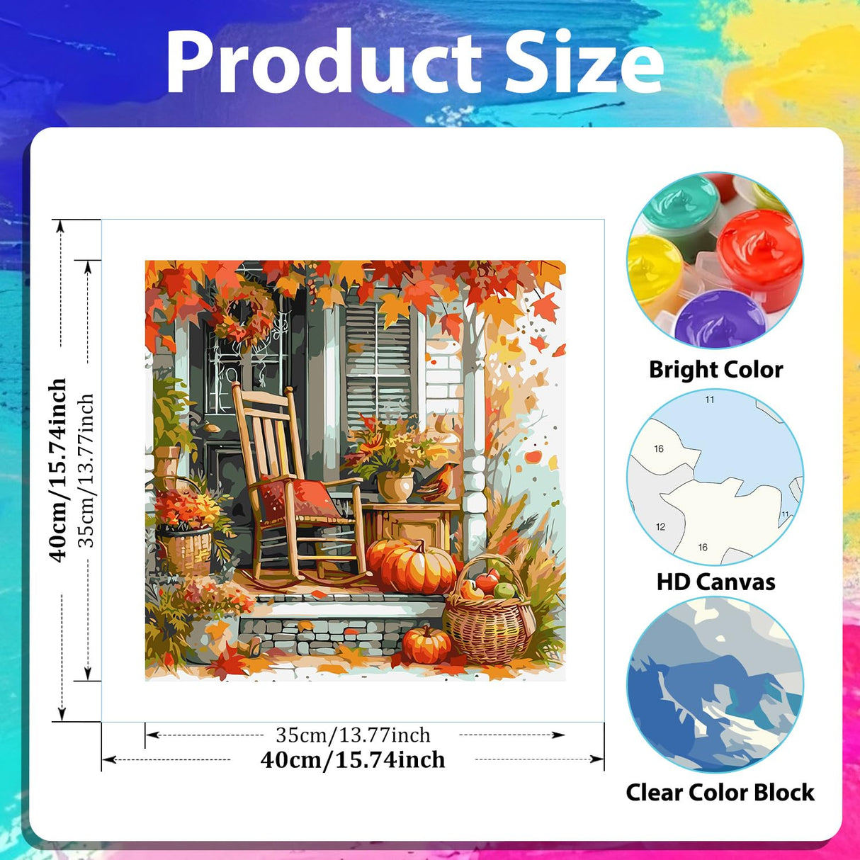 xcemhil Thanksgiving Paint by Numbers Kit for Adults, Thanksgiving Painting by Numbers, Adult Paint by Number Kits Suitable for Gifts and Interior Decor 16x16 Inch xcemhil