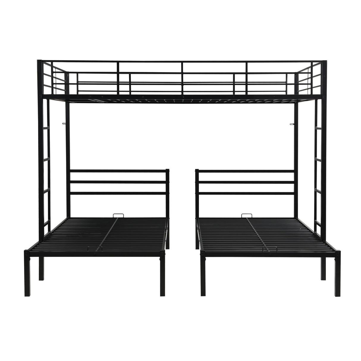 Bellemave Full Over Twin Over Twin Triple bunk Bed with Drawers 3 bunk Bed, Triple bunk beds for Kids, Teens, Adult.(Black) Bellemave