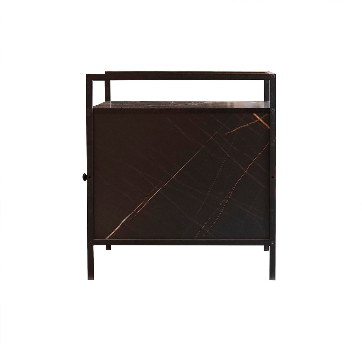 Metal-Frame Cat Litter Box Enclosure Furniture, Multi-Functional Storage Cabinet with Odor Control, Living Room Nightstand & Pet Playhouse for Cats Curtainboro