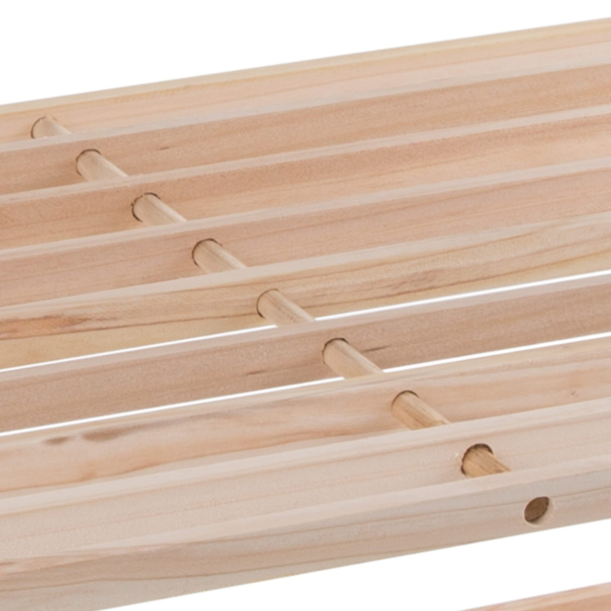 Shoe Storage Rack - 4-Tier Wood Shoe Organizer for Closet, Bathroom, Entryway - Footwear Shelf Holds 12 Pairs Sneakers or Boots by Lavish Home (Light Oak) Lavish Home