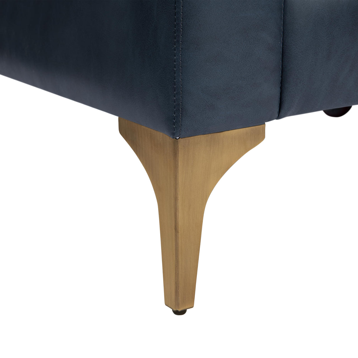 Serta Triton 78" Sofa, Transitional Modern, Dreamcoil Comfort, Metal Legs, Vegan Leather, Navy Blue Serta