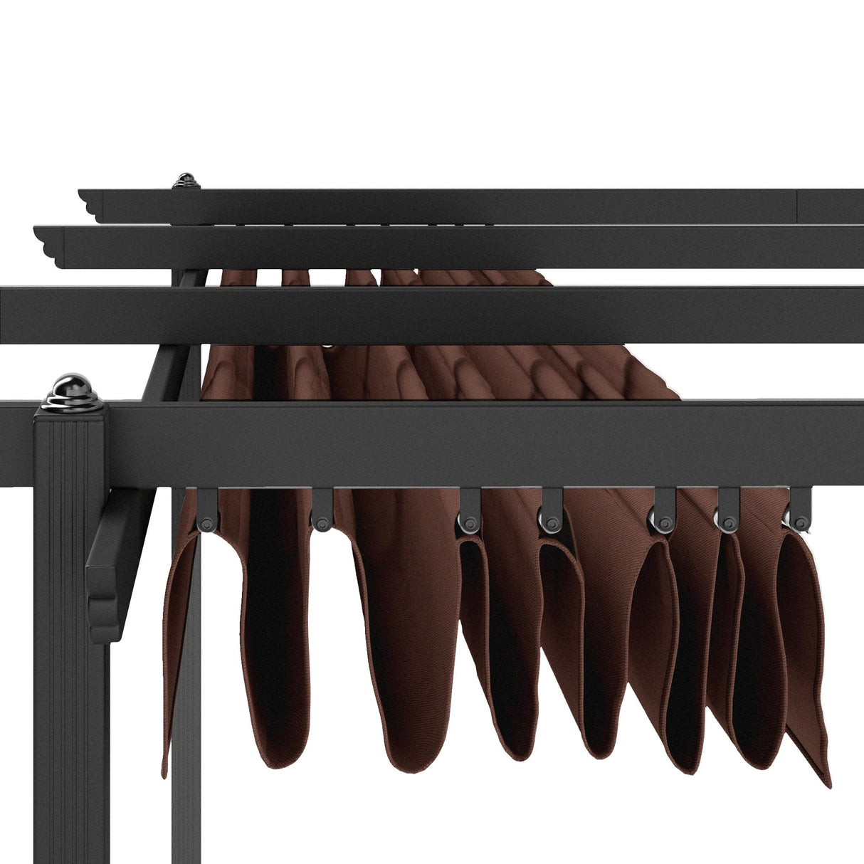 Outsunny 13' x 13' Retractable Pergola Canopy with Stronger Aluminum Frame, Outdoor Pergola Sun Shade Shelter for Garden, Patio, Backyard, Deck, Brown Outsunny