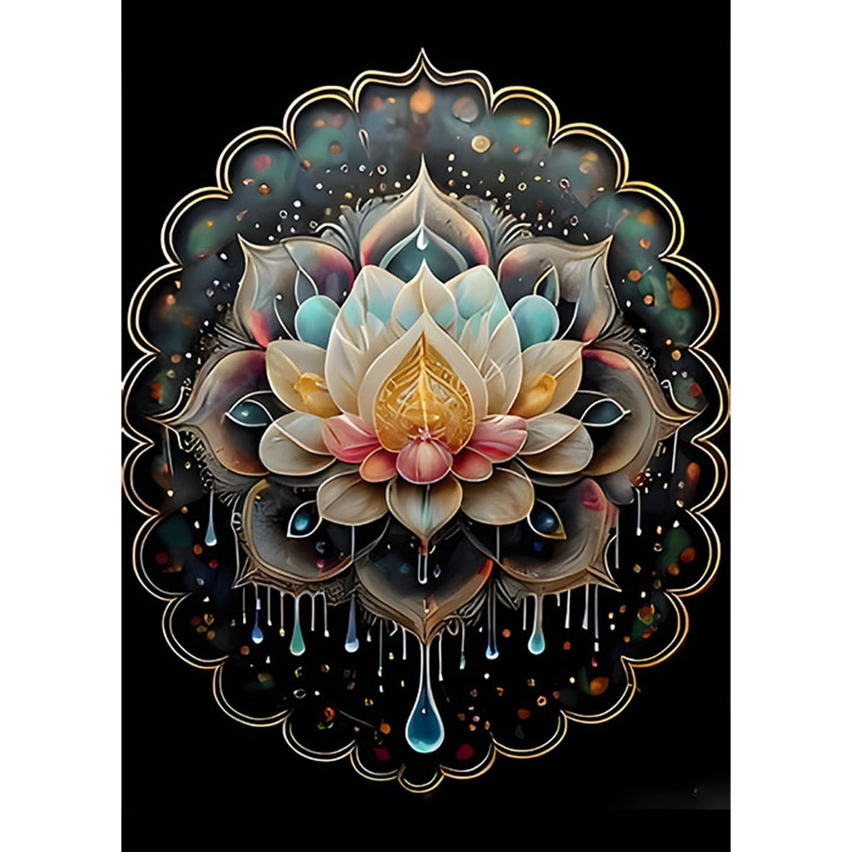 SENQAO Mandala Diamond Art Painting Kits for Adults, Full Drill Diamond Dots Paintings for Beginners, Round 5D Paint with Diamonds Pictures Gem Art Painting Kits DIY Crafts Kits 12x16inch SENQAO