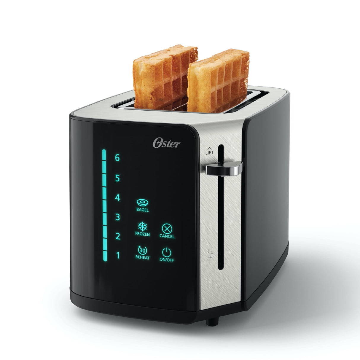 Oster 2-Slice Stainless Steel Digital Touchscreen Toaster with Quick-Check Lever and Digital Countdown Timer Oster