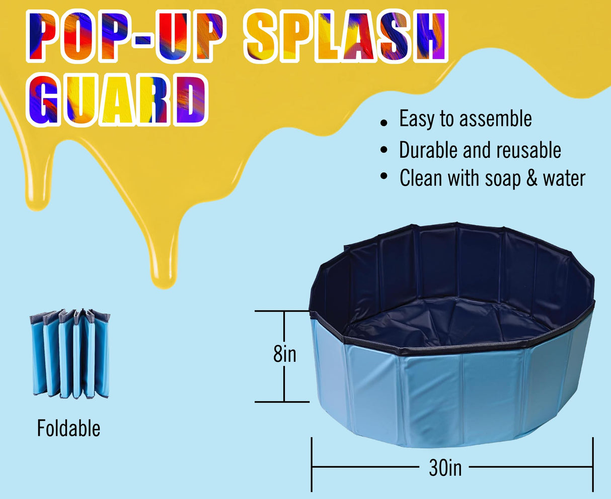 GEOCCI Acrylic Paint Pouring Splash Guard,Fluid Art tools for DIY Paint Pouring Arts and Crafts Projects GEOCCI