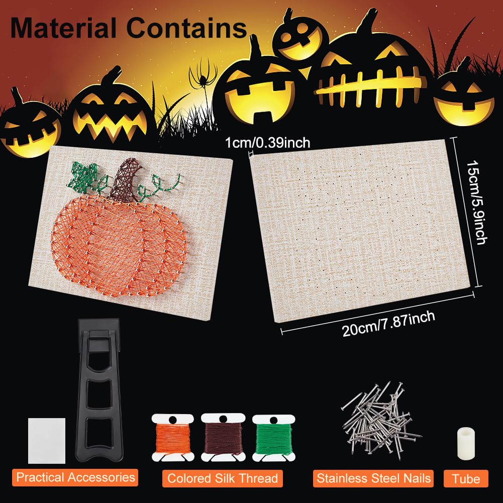 WEBEEDY DIY 3D String Art Kit for Adults Beginners Pumpkin String Art Kit DIY Adult Halloween Thanksgiving Holiday Craft Project Wall Art WEBEEDY