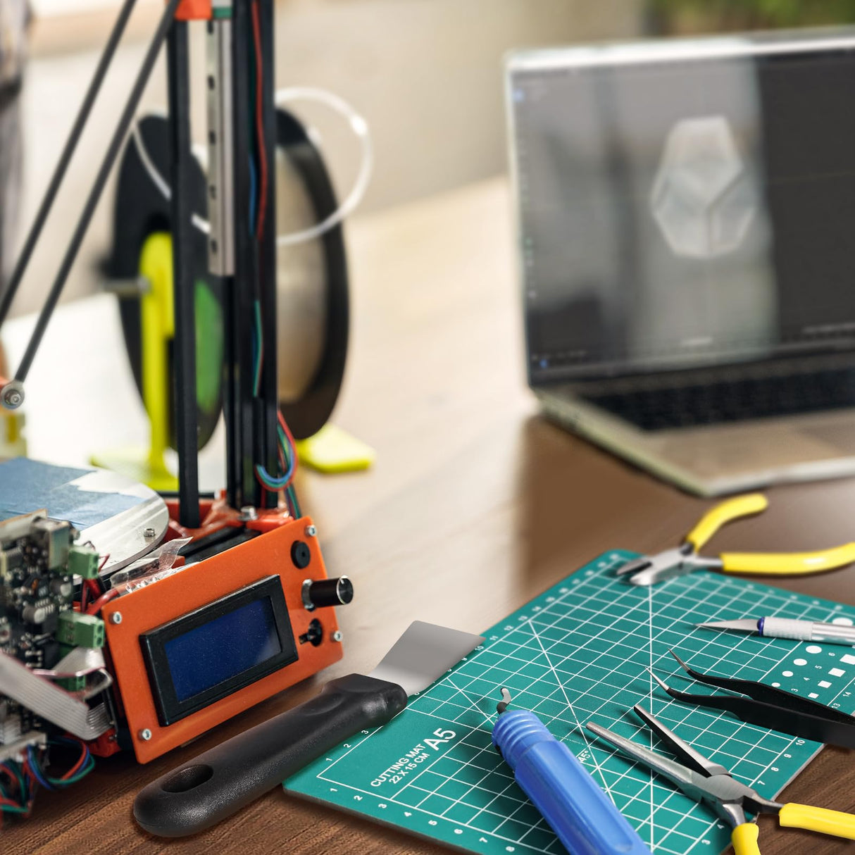 3D Printer Tools Kit, 58 PCS 3D Printer Accessories Kit Includes Deburring, Removal Tools, Cutters etc, RealPlus 3D Printing Tools for Remove, Smoothing, Finishing, Drilling, Deburring, Craving RealPlus