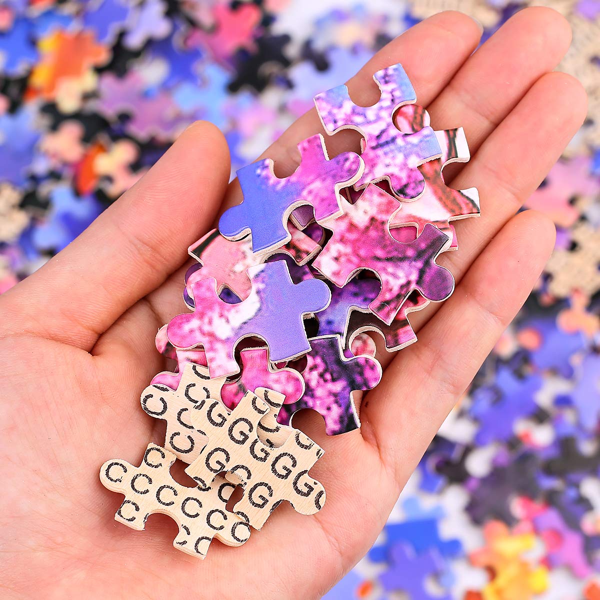 Ingooood- Jigsaw Puzzle 1000 Pieces for Adult- Fantasy Series- Cherry Blossom on Lava_IG-1266 Entertainment Wooden Puzzles Toys Ingooood